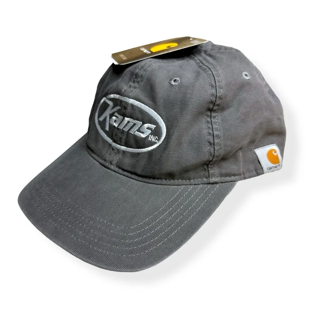 NEW Carhartt Men's Cotton Canvas Hat Adjustable Baseball‎ Cap Gray *Company Logo